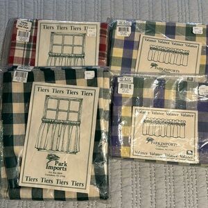 Park Imports Curtain Bundle 2 Valances & 2 Pairs of Tiers.